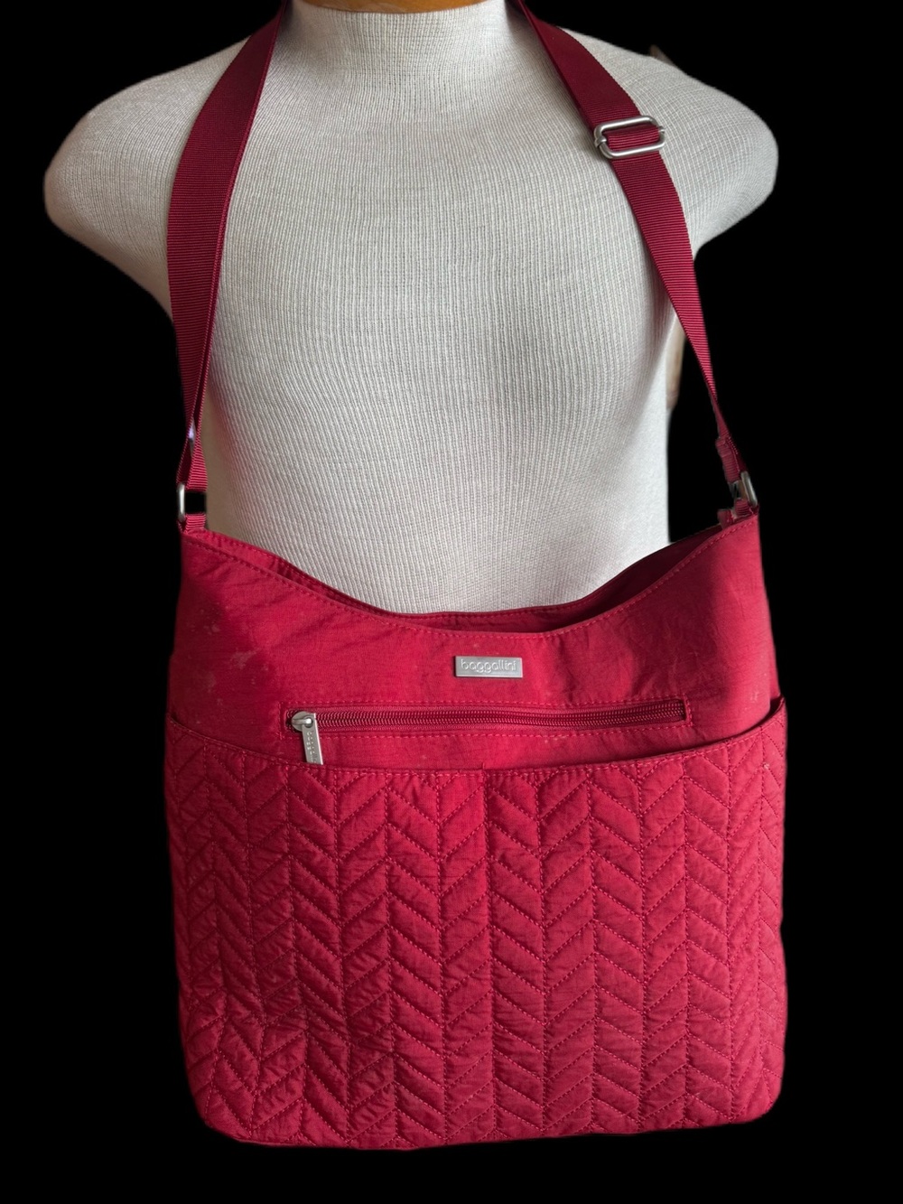 Baggallini Quilted Crossbody Shoulder Bag - Red